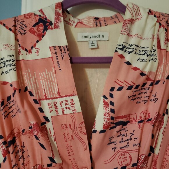 Emily and Fin Love Letters Button Down Vintage Style Dress UK 10 - Picture 4 of 5